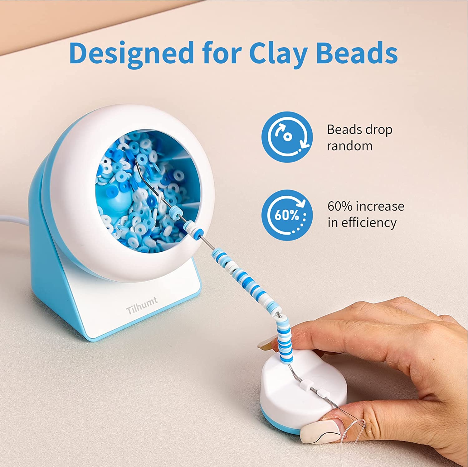 Xinyi Clay Bead Spinner, Electric Bead Spinner for Jewelry Making, Automatic Clay Beads Bowl for Bracelets Making, Necklace, Waist Crafts, Birthday Gift(